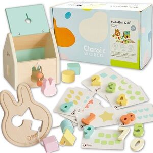 Classic World Hello Box #10029 - Pastel Wood Education Kit For Children 12M+